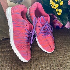 Vibrant Pink and Purple Mesh Sneakers